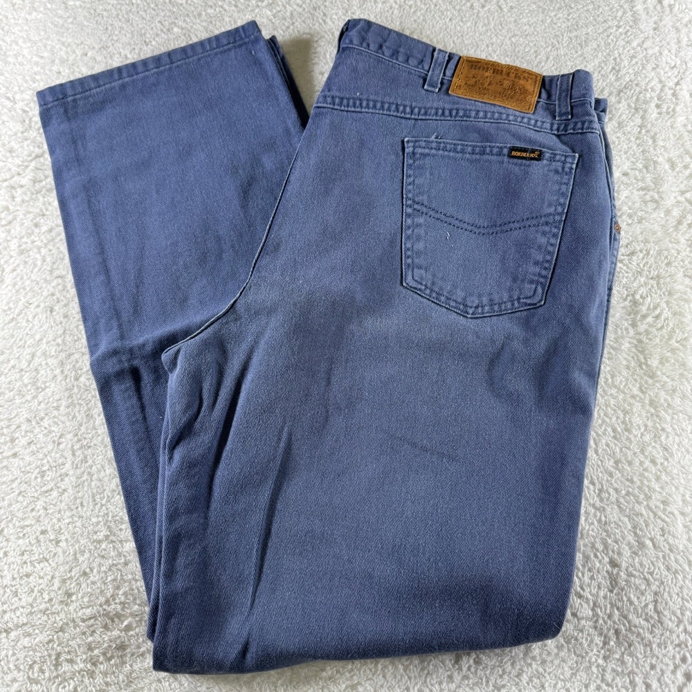 Vintage Made in USA Roebucks‎ Denim Jeans Straight Pants 40x32 Blue Clean Rare